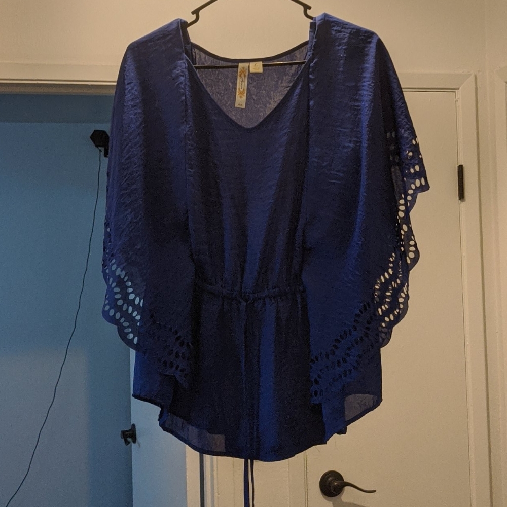 Winged Blue Blouse